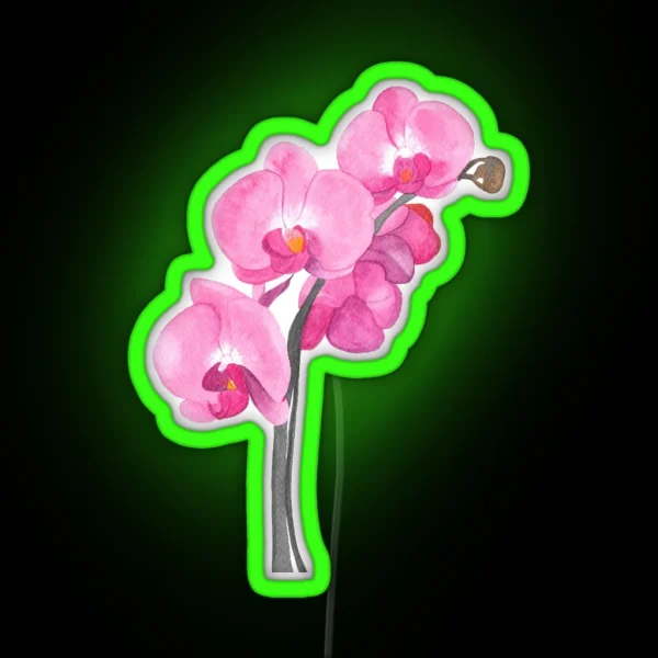 Watercolor Orchid RGB Neon Sign