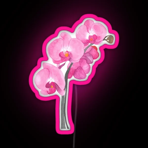 Watercolor Orchid RGB Neon Sign