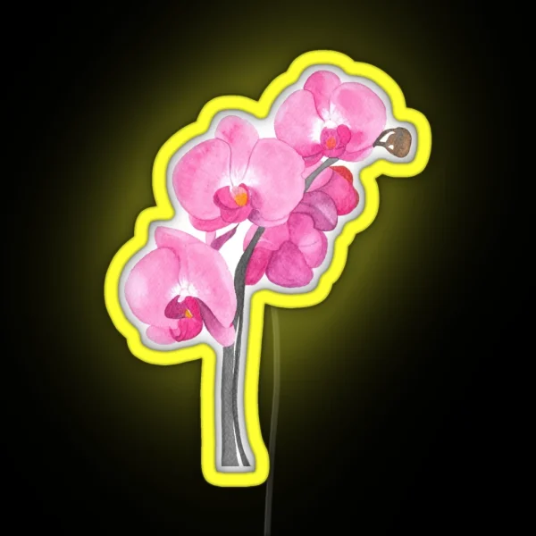 Watercolor Orchid RGB Neon Sign