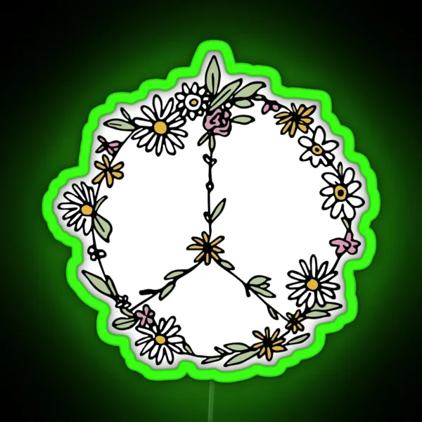 Watercolor Peace Sign Tapestry RGB Neon Sign