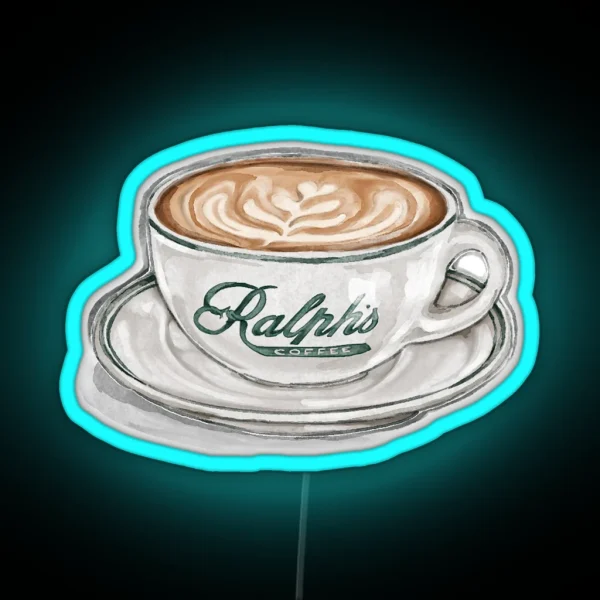 Watercolor Ralph S Coffee Cup RGB Neon Sign