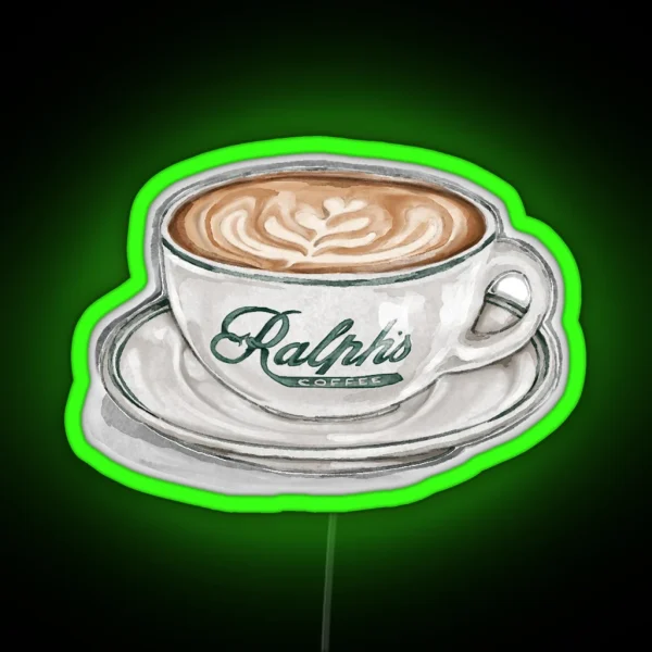 Watercolor Ralph S Coffee Cup RGB Neon Sign