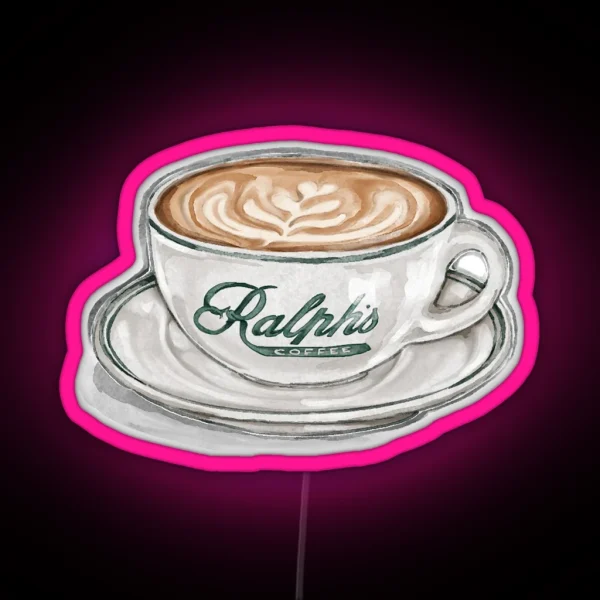 Watercolor Ralph S Coffee Cup RGB Neon Sign