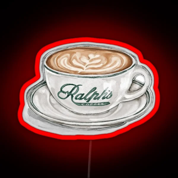 Watercolor Ralph S Coffee Cup RGB Neon Sign