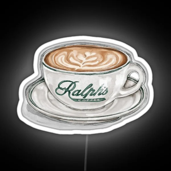 Watercolor Ralph S Coffee Cup RGB Neon Sign