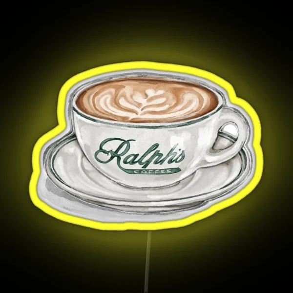 Watercolor Ralph S Coffee Cup RGB Neon Sign