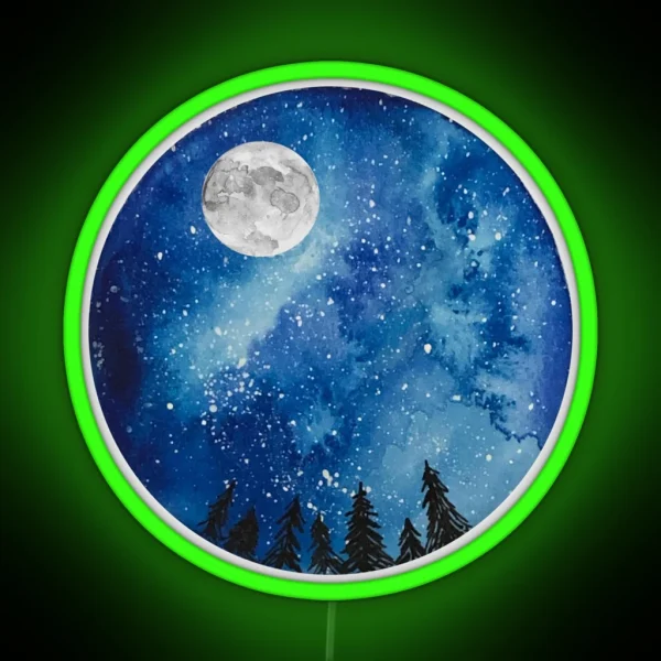 Watercolor Starry Night RGB Neon Sign