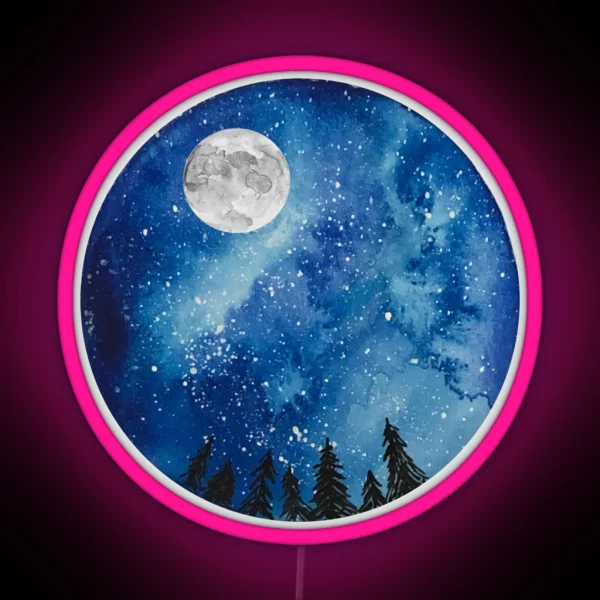 Watercolor Starry Night RGB Neon Sign