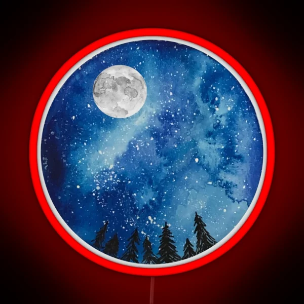 Watercolor Starry Night RGB Neon Sign