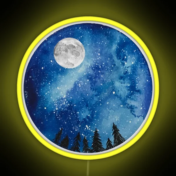 Watercolor Starry Night RGB Neon Sign