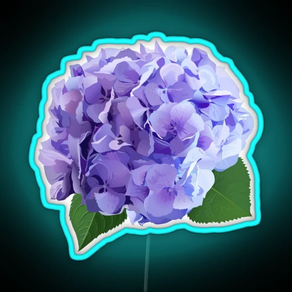 Watercolor Style Hydrangea Flowers Set RGB Neon Sign