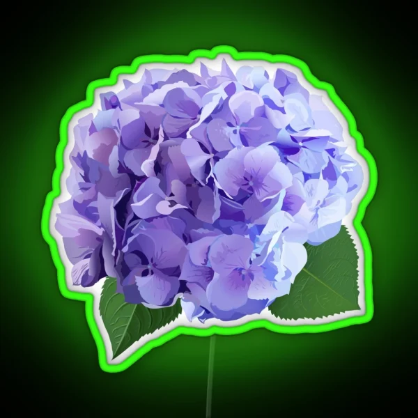 Watercolor Style Hydrangea Flowers Set RGB Neon Sign
