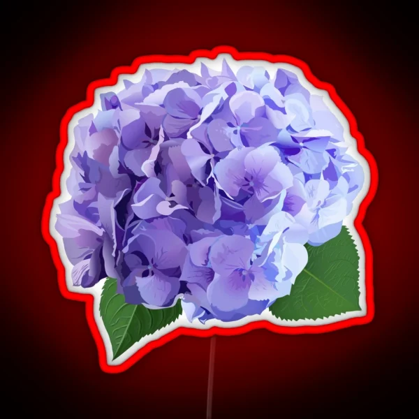 Watercolor Style Hydrangea Flowers Set RGB Neon Sign