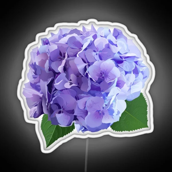 Watercolor Style Hydrangea Flowers Set RGB Neon Sign