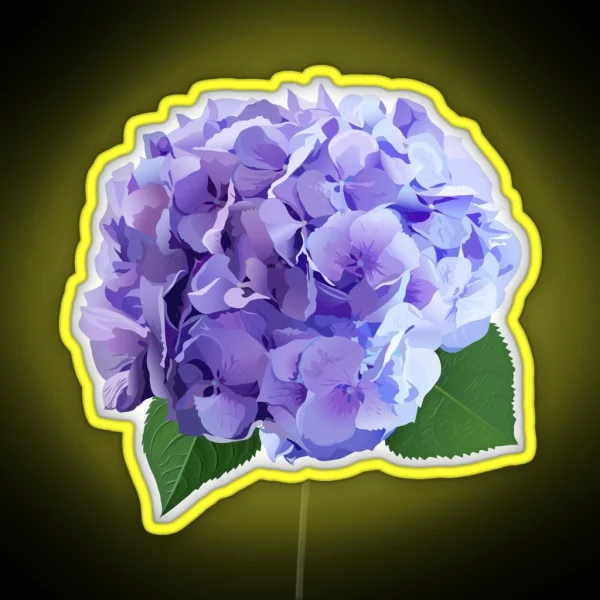 Watercolor Style Hydrangea Flowers Set RGB Neon Sign