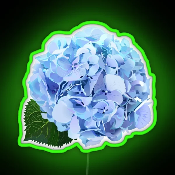 Watercolor Style Hydrangea Flowers Set RGB Neon Sign