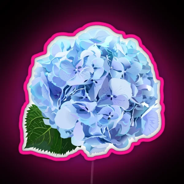 Watercolor Style Hydrangea Flowers Set RGB Neon Sign