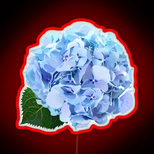 Watercolor Style Hydrangea Flowers Set RGB Neon Sign