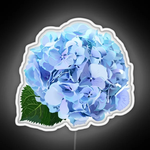 Watercolor Style Hydrangea Flowers Set RGB Neon Sign