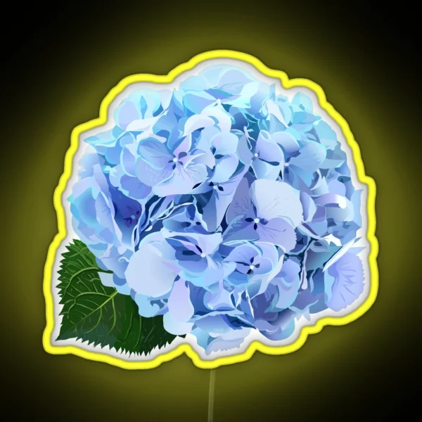 Watercolor Style Hydrangea Flowers Set RGB Neon Sign
