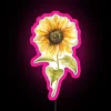 Vibrant Hand Painted Watercolor Sunflowers in Bright RGB Neon Colors