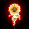 Vibrant Hand Painted Watercolor Sunflower RGB Neon Art Sign Decor