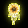 Vibrant Hand Painted Watercolor Inspired Sunflower LED Sign with RGB Color