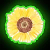 Brighten your space with vibrant watercolor sunflowers in neon light