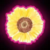 Vibrant Watercolor Sunflower Artwork Displayed in Color-Changing RGB Neon Lights