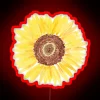 Vibrant watercolor sunflowers shine brightly in radiant RGB neon glow.