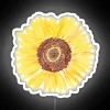 Vibrant neon sunflower blooms in radiant RGB watercolor style lighting.
