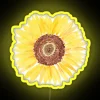 Vibrant watercolor sunflower LED light box sign with colorful neon accents