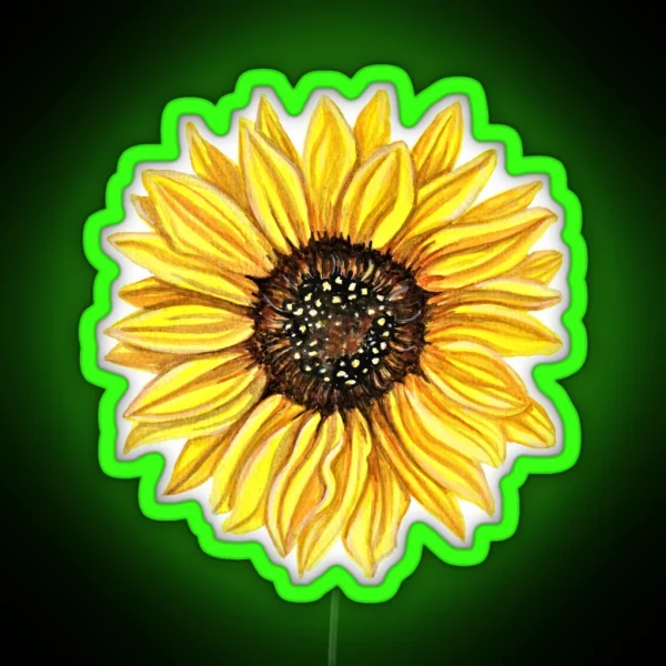Watercolor Sunflower RGB Neon Sign