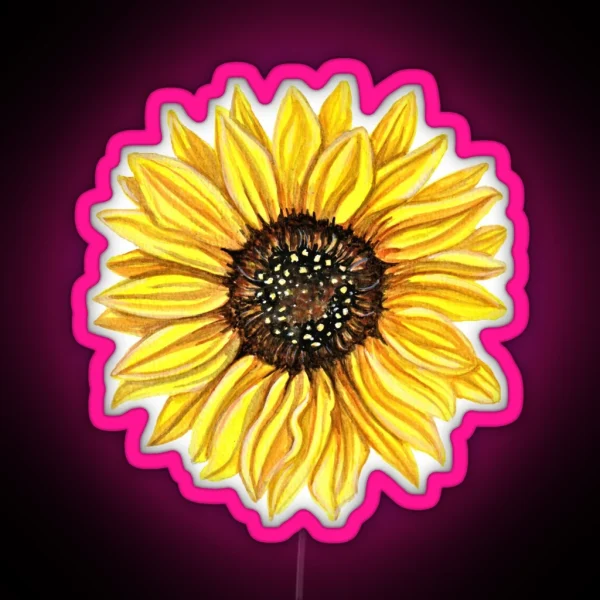 Watercolor Sunflower RGB Neon Sign