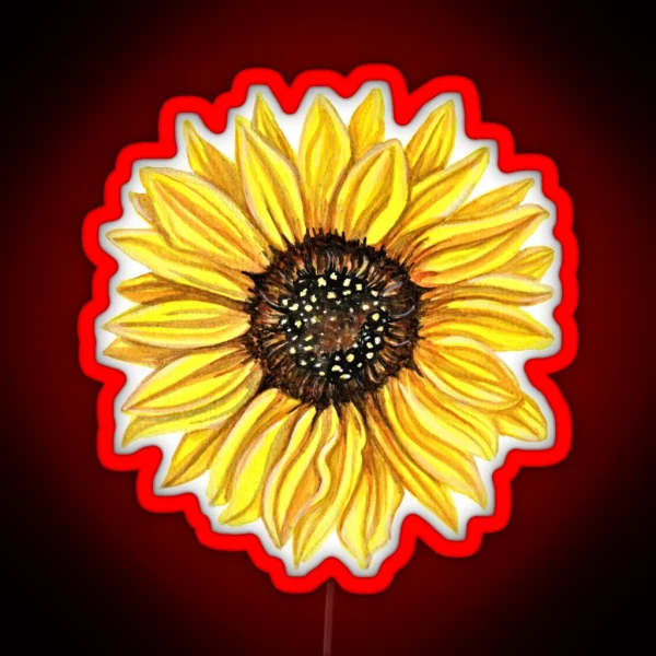 Watercolor Sunflower RGB Neon Sign