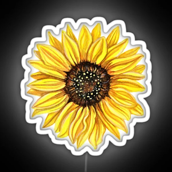 Watercolor Sunflower RGB Neon Sign