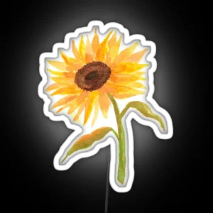 Watercolor Sunflower RGB Neon Sign