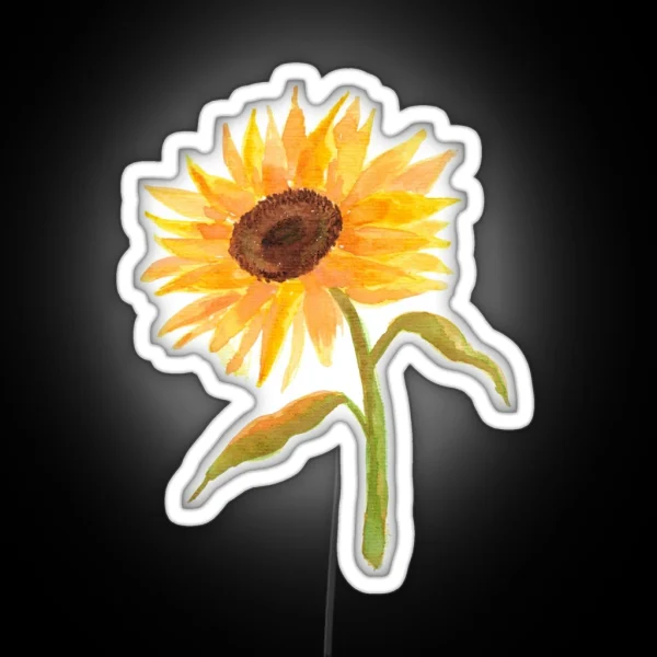 Watercolor Sunflower RGB Neon Sign