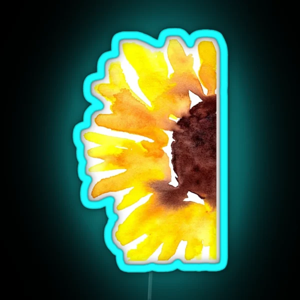 Watercolor Sunflower RGB Neon Sign