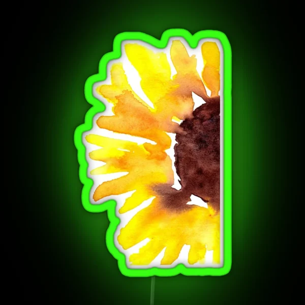 Watercolor Sunflower RGB Neon Sign