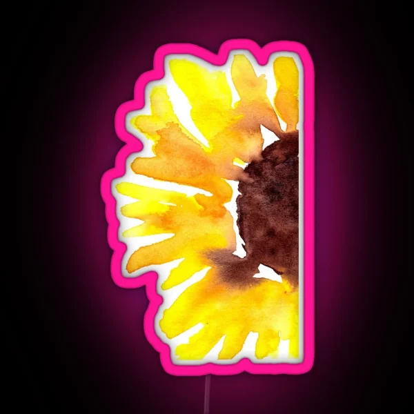 Watercolor Sunflower RGB Neon Sign