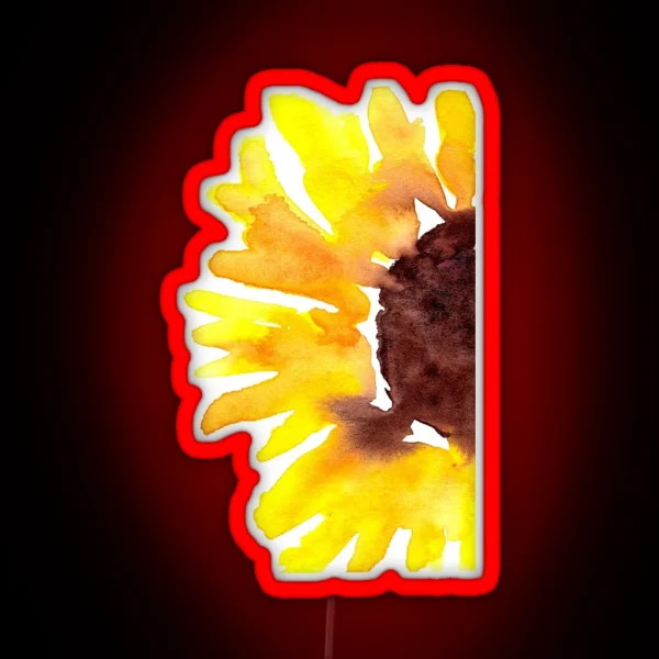 Watercolor Sunflower RGB Neon Sign