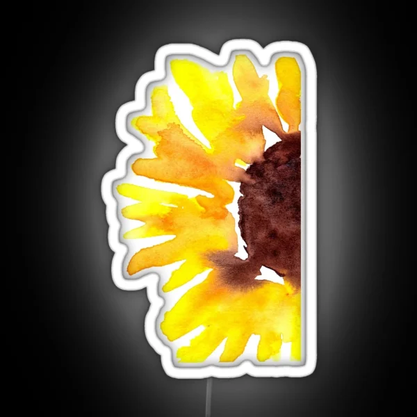Watercolor Sunflower RGB Neon Sign