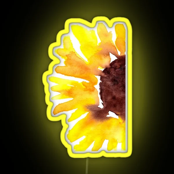 Watercolor Sunflower RGB Neon Sign
