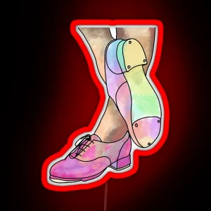 Watercolor Tap Dance Shoes RGB Neon Sign