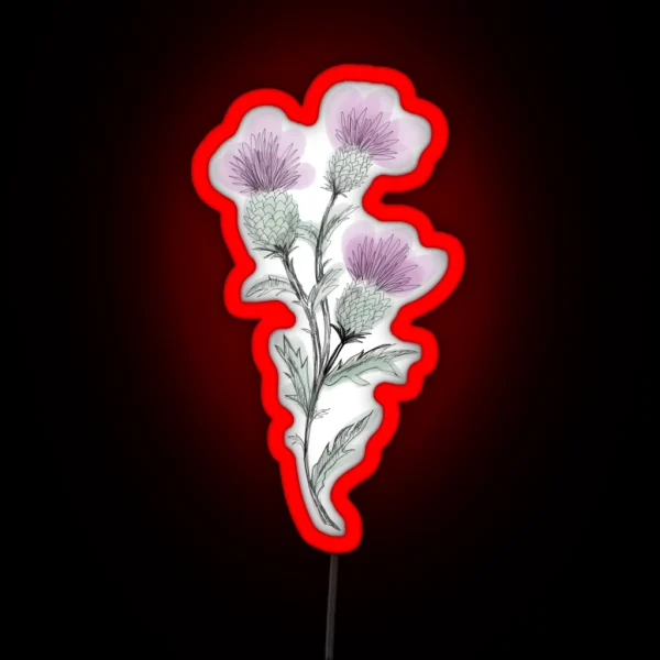 Watercolor Thistle RGB Neon Sign