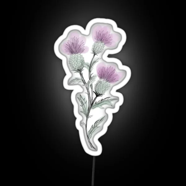 Watercolor Thistle RGB Neon Sign