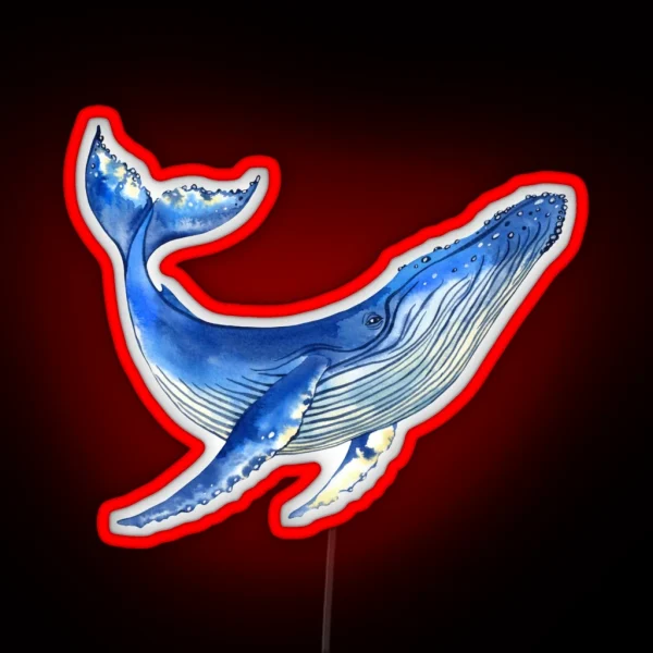 Watercolor Whale RGB Neon Sign