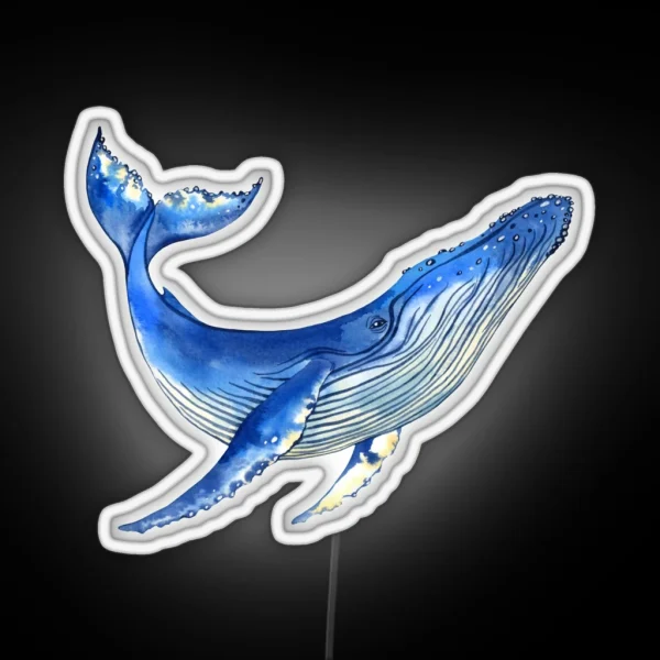 Watercolor Whale RGB Neon Sign