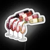 RGB Neon Sign with Watercolor Wine Bottles and Glasses Illustration